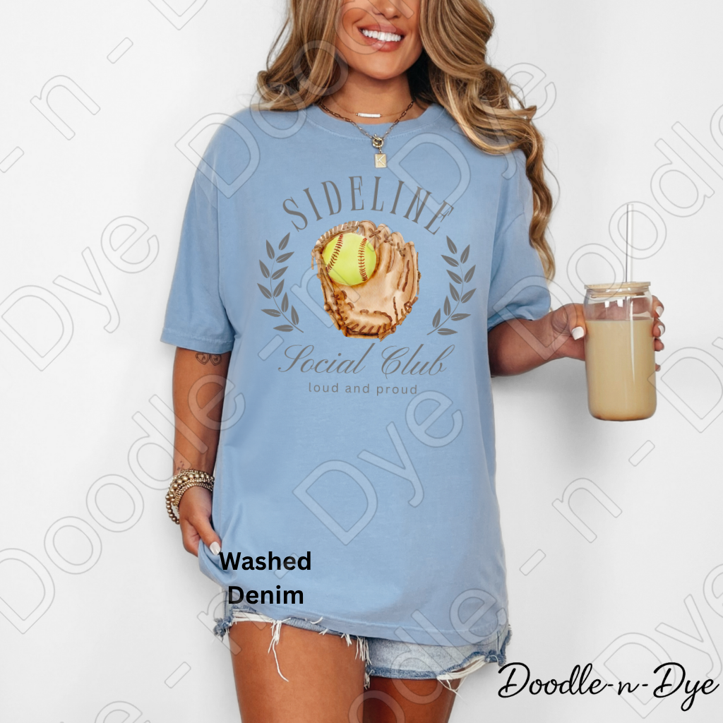 Softball Life Comfort Colors Tee, Sideline Social Club Shirt, Loud & Proud, Softball Mom T-Shirt, Gift for Her