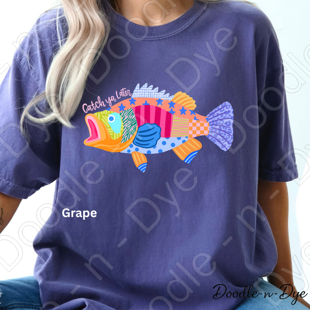 Catch Ya Later Fishing Shirt, Funny Fishing Tee, Comfort Colors Fishing Shirt, Last Day of School Teacher Tee, End of Year Teacher T-Shirt, Fisherman Gift Shirt, Lake Life Tee, Colorful Fish Graphic Tee, Gift for Teacher