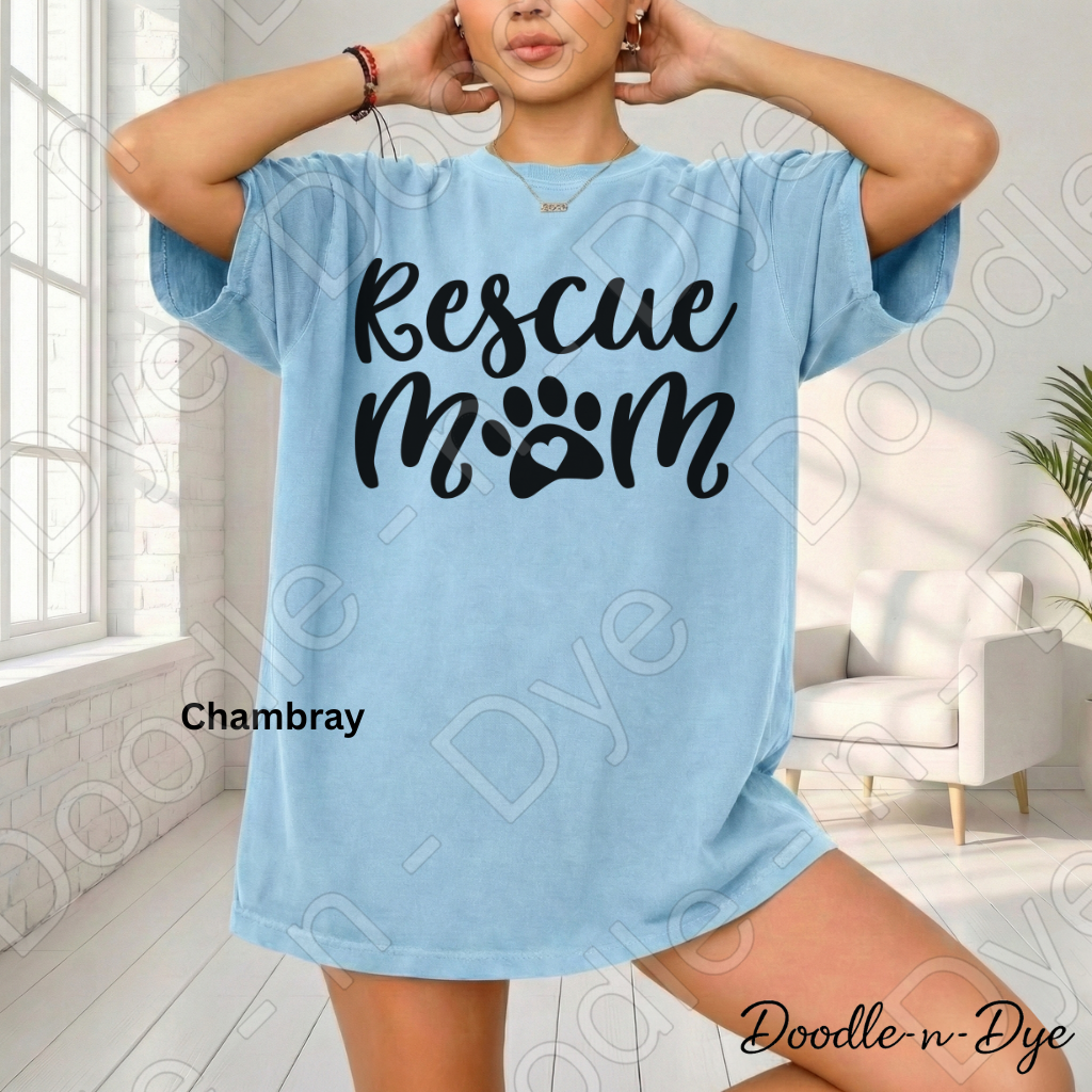 Rescue Mom Comfort Colors Tee, Animal Rescue Shirt, Animal Lover T-Shirt, Gift for Her