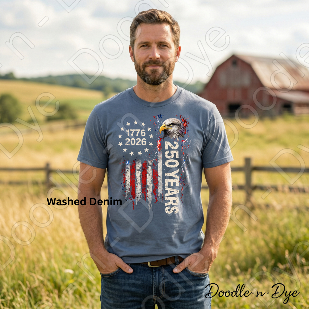 America 250 Anniversary Comfort Colors Tee, 1776-2026 July 4th Shirt, Bald Eagle Patriotic T-Shirt