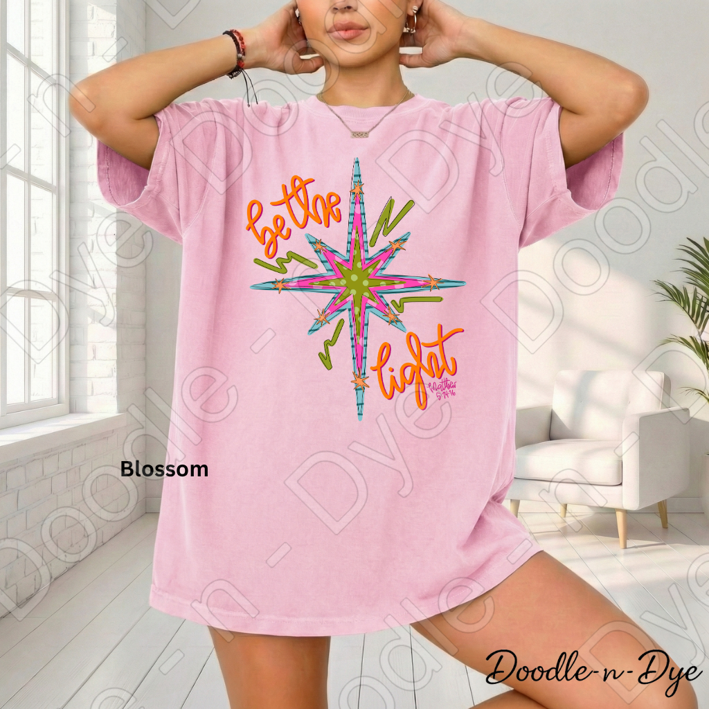 Be the Light Christian Shirt, Matthew 5:14-16 Tee, Retro Faith Shirt, Comfort Colors 1717, Colorful Christian Graphic Tee, Religious Inspirational Gift