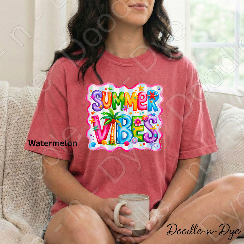 Summer Vibes Comfort Colors Tee, Teacher Summer Shirt, Tropical Summer Vibes Tee, Gift for Her