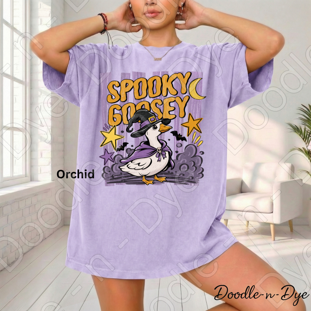 Spooky Goosey Halloween Shirt | Cute Fall Goose Comfort Colors® T-Shirt | Funny Halloween Goose Tee | Cozy Fall Graphic Shirt