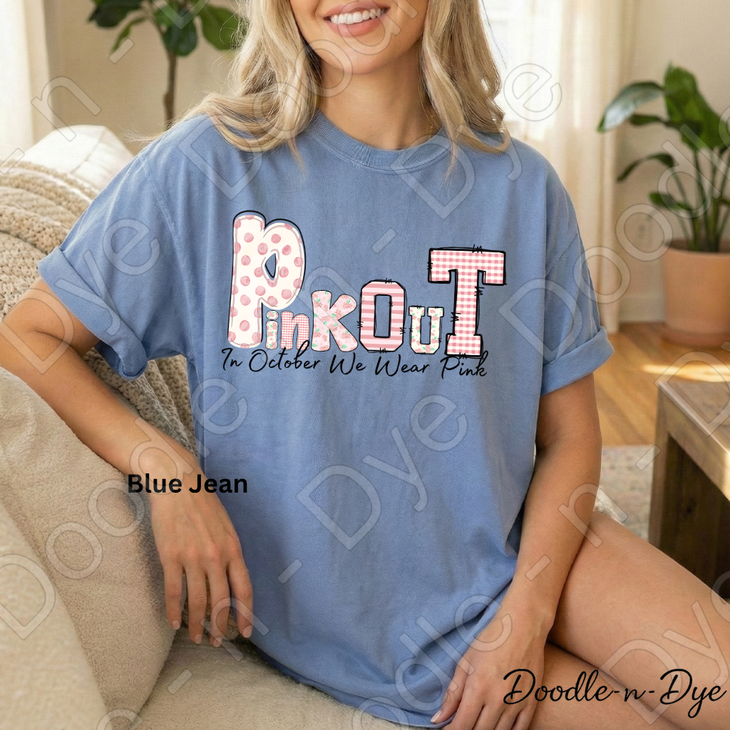 Pink Out – In October We Wear Pink | Original Breast Cancer Awareness Comfort Colors® T-Shirt | Pink Ribbon Survivor Support Tee