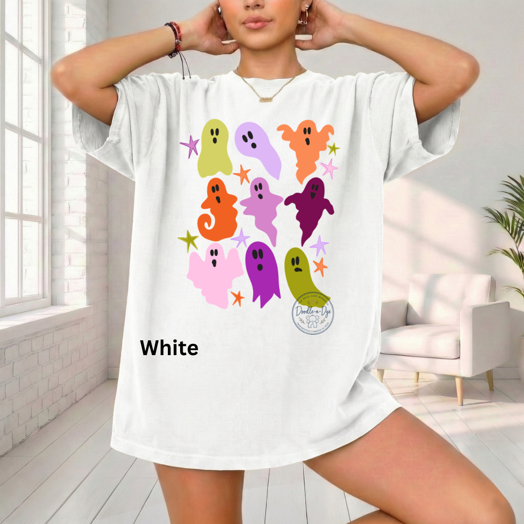 Cute Colorful Ghost Shirt | Comfort Colors® Halloween T-Shirt | Fall Spooky Season Ghost Tee | Pastel Halloween Shirt | Cute Ghost Graphic Tee