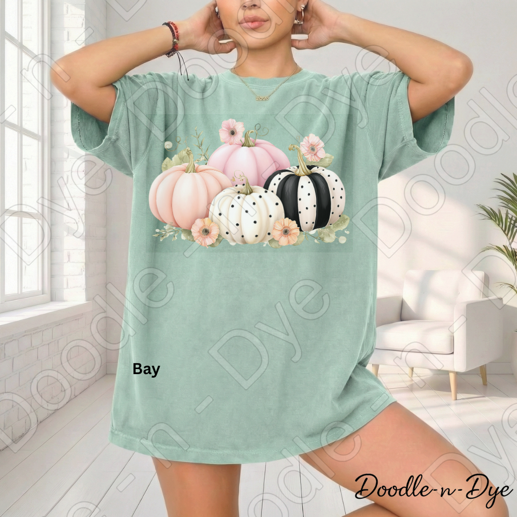 Shabby Chic Pumpkin Shirt, Pink Pumpkin Farmhouse Tee, Comfort Colors Fall Shirt, Cottagecore Pumpkin Shirt, Floral Autumn Graphic Tee