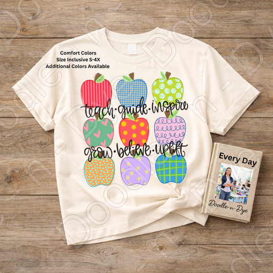 Inspirational Teacher Shirt, Teacher Apple Shirt, Comfort Colors Teacher Tee, Teacher Appreciation Gift, Motivational Teacher Shirt, Back to School Teacher Tee