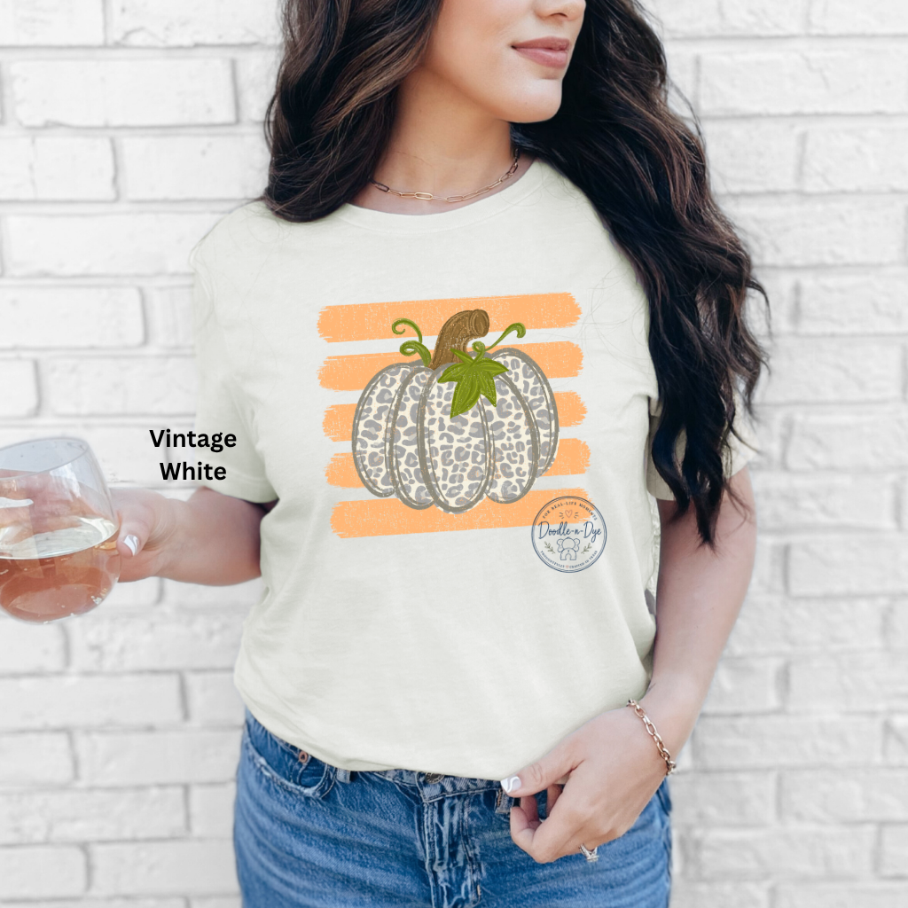 Leopard Pumpkin Shirt | Bella + Canvas® Fall T-Shirt | Cute Pumpkin Graphic Tee | Autumn Shirt for Women | Pumpkin Patch Outfit