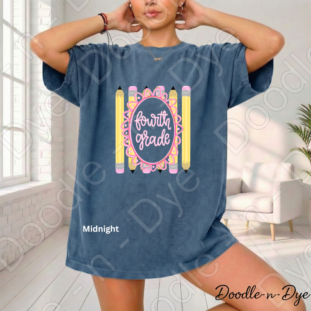 Fourth Grade Teacher Shirt, Fourth Grade Comfort Colors Teacher Tee, Grade Level Fourth Grade Teacher Shirt, Teacher Gift, Back to School Teacher Tee
