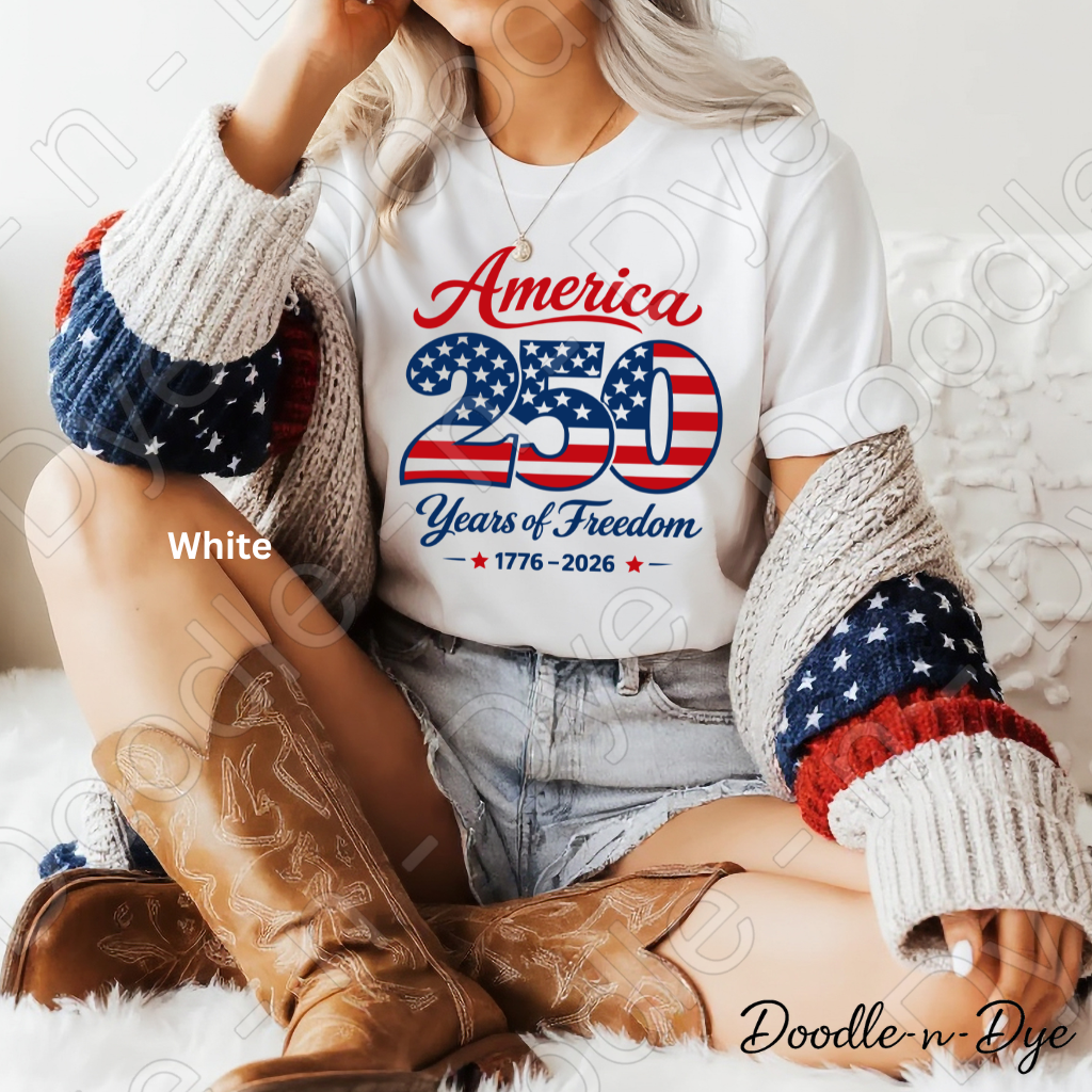 Patriotic July 4th Comfort Colors Tee, 250 Year of Freedom Shirt, 250th America Anniversary T-Shirt