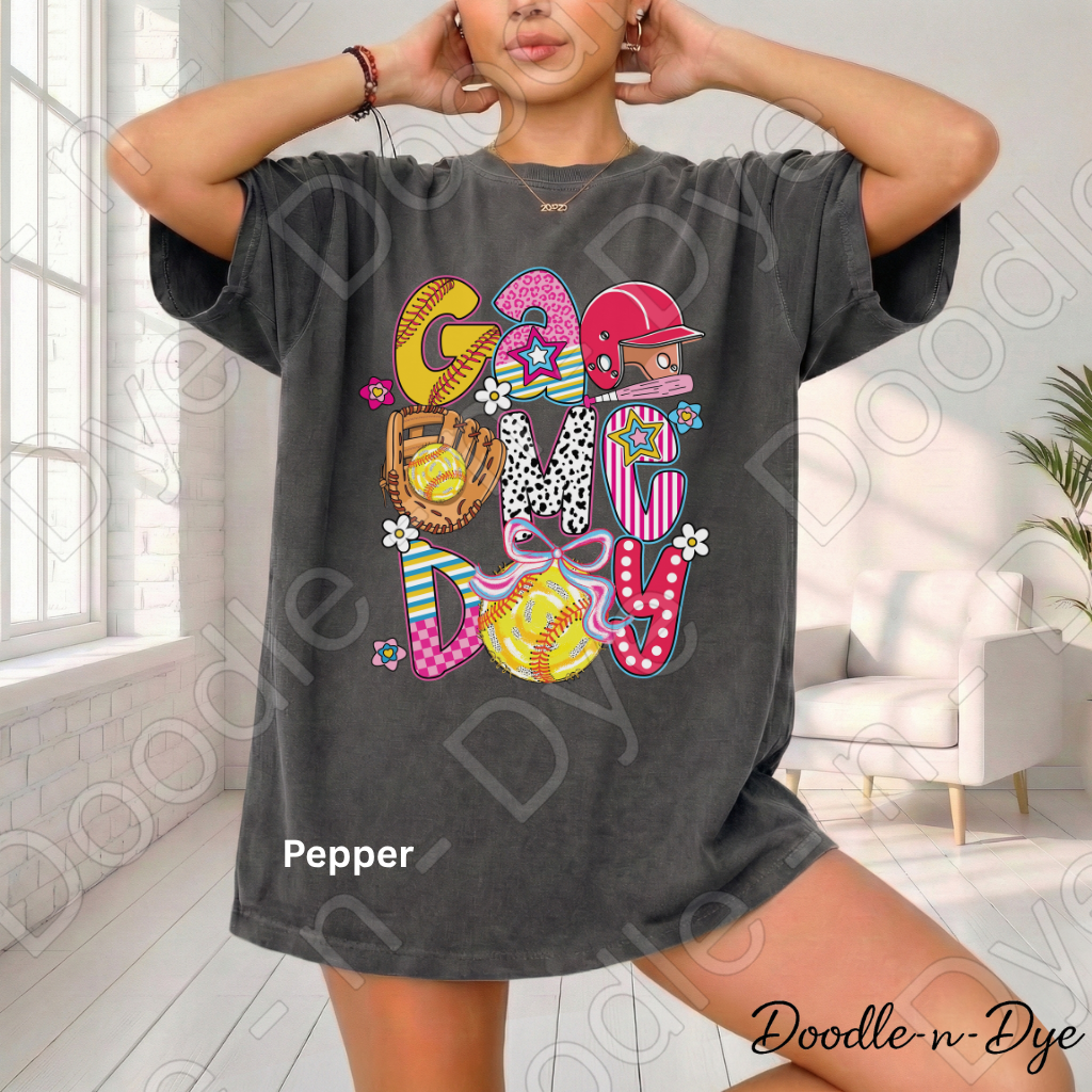 Game Day Softball Comfort Colors Tee, Game Day Tee for Mom, Game Day Shirt for Players, Gift for Mom, Gift for Her, Team Shirt