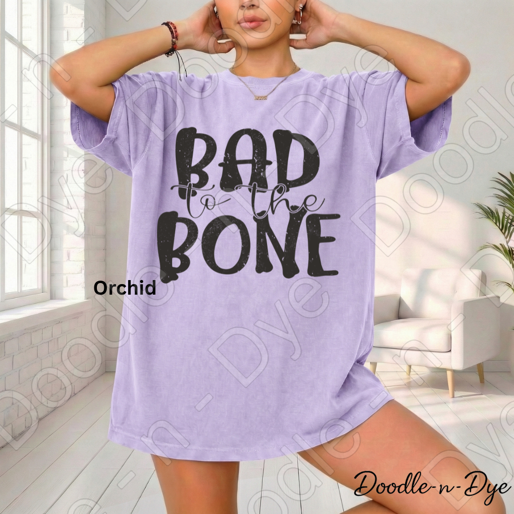 Bad to the Bone Halloween Shirt | Funny Skeleton Comfort Colors® T-Shirt | Cute Spooky Season Graphic Tee | Halloween Pun Unisex Shirt