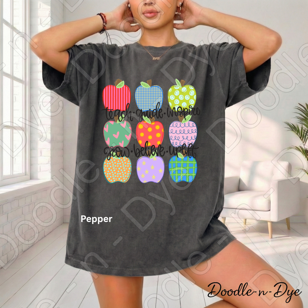 Inspirational Teacher Shirt, Teacher Apple Shirt, Comfort Colors Teacher Tee, Teacher Appreciation Gift, Motivational Teacher Shirt, Back to School Teacher Tee