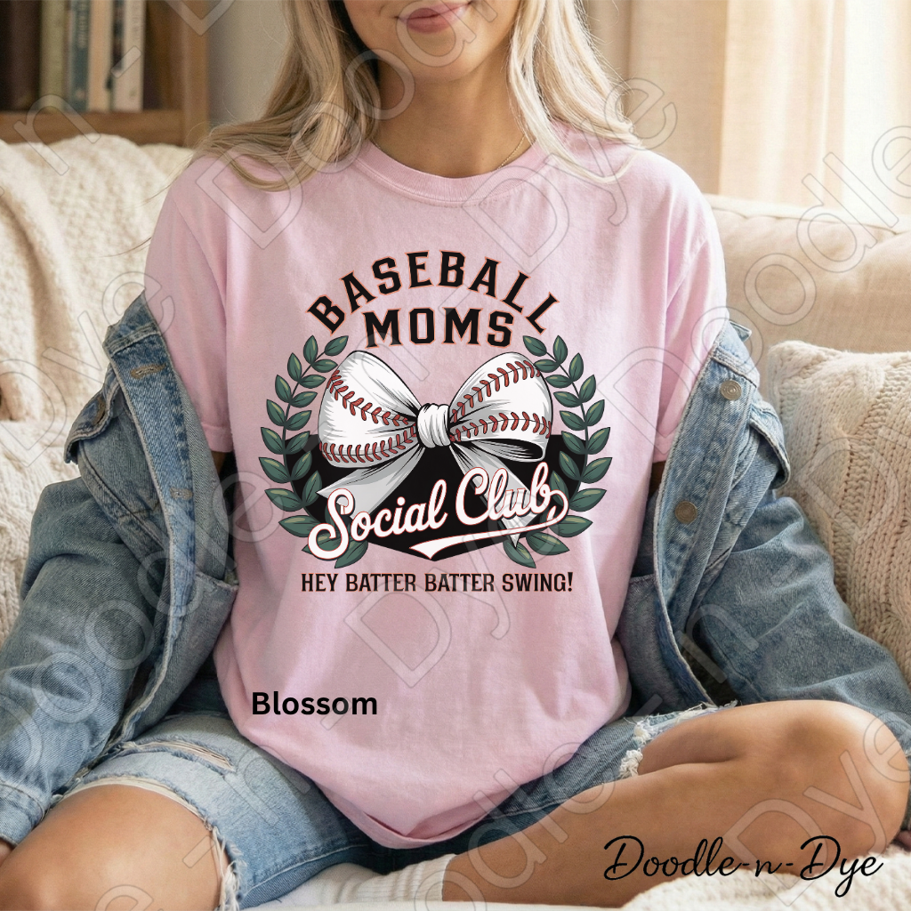 Baseball Moms Comfort Colors Tee, Moms Social Club Baseball Shirt, Hey Batter Batter Shirt, Baseball Moms Graphic, Baseball Moms Social Club T-Shirt