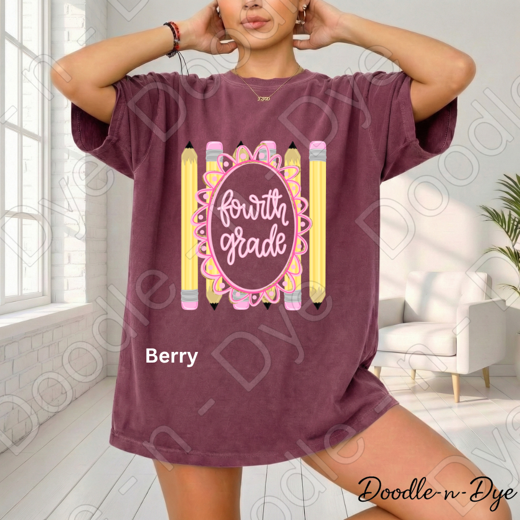 Fourth Grade Teacher Shirt, Fourth Grade Comfort Colors Teacher Tee, Grade Level Fourth Grade Teacher Shirt, Teacher Gift, Back to School Teacher Tee