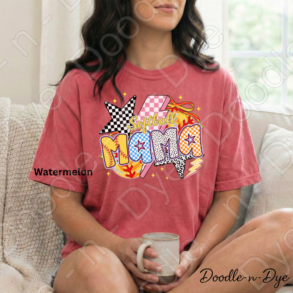 Softball Mama Comfort Colors Tee, Softball Mom Shirt, Game Day Softball T-Shirt, Softball Season Tshirt, Tournament Mama Tee, Gift for Her, Gift for Mom