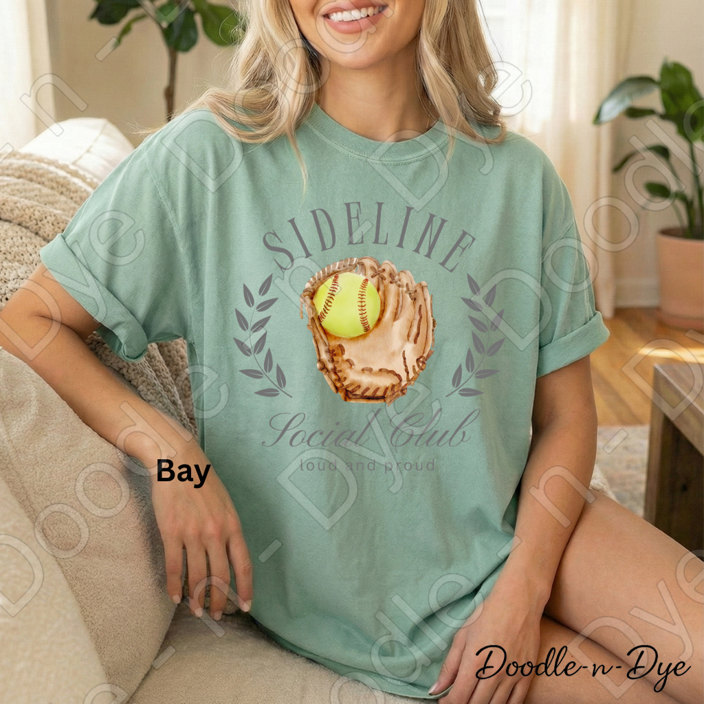 Softball Life Comfort Colors Tee, Sideline Social Club Shirt, Loud & Proud, Softball Mom T-Shirt, Gift for Her