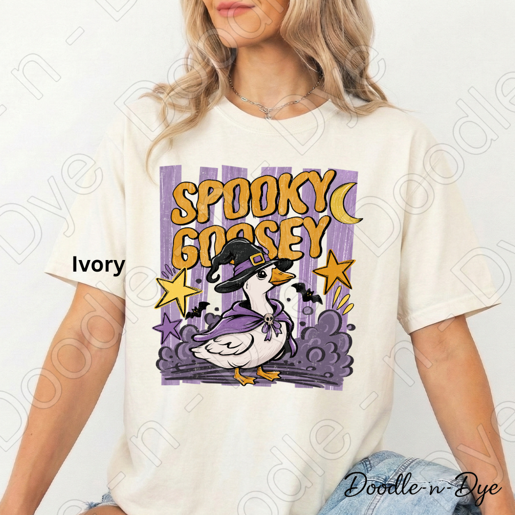 Spooky Goosey Halloween Shirt | Cute Fall Goose Comfort Colors® T-Shirt | Funny Halloween Goose Tee | Cozy Fall Graphic Shirt