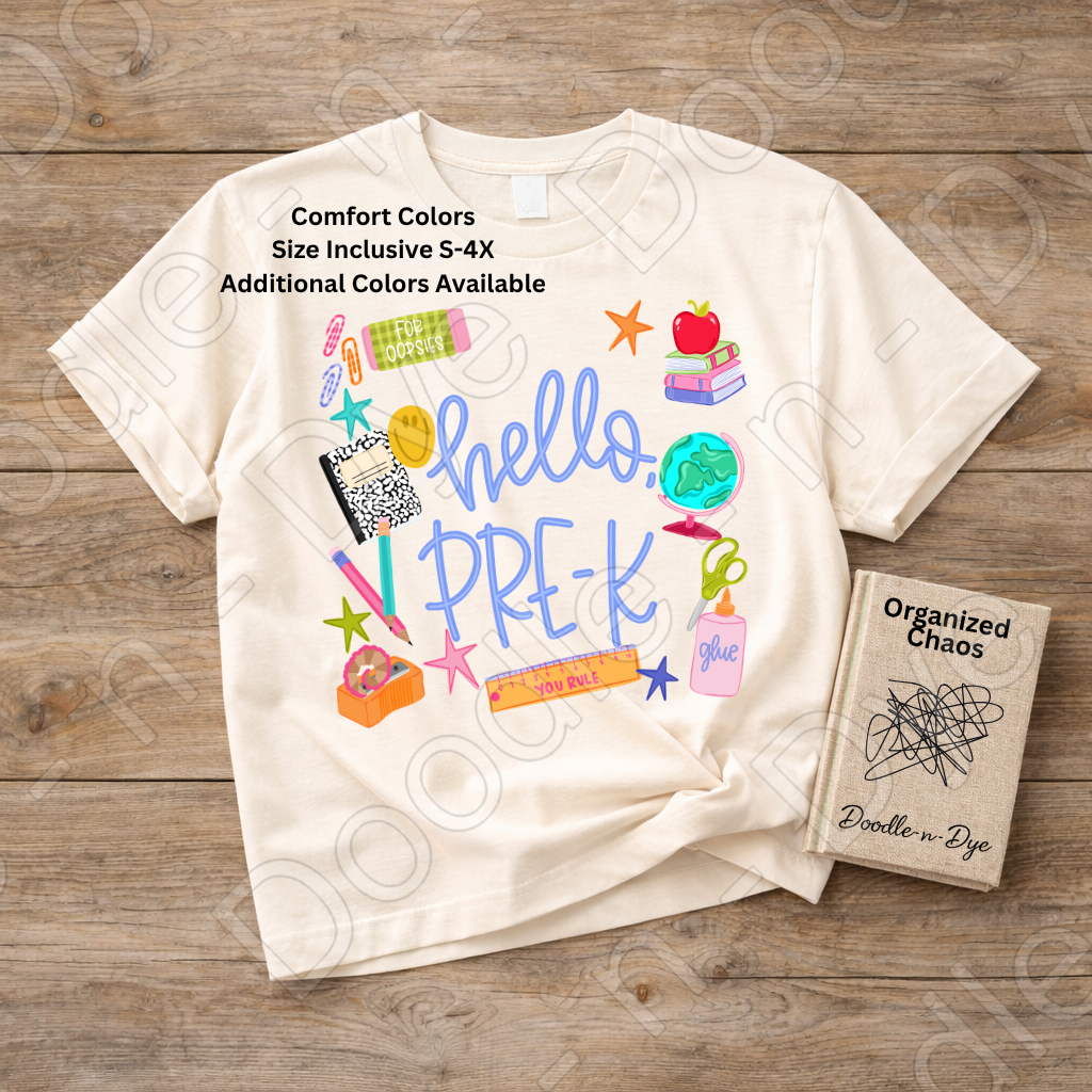 Hello Pre-K Teacher Shirt – Comfort Colors Back to School Preschool Teacher Tee for Early Childhood Educators
