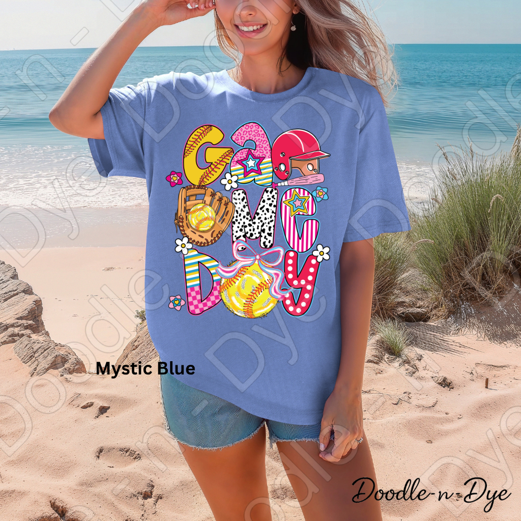 Game Day Softball Comfort Colors Tee, Game Day Tee for Mom, Game Day Shirt for Players, Gift for Mom, Gift for Her, Team Shirt