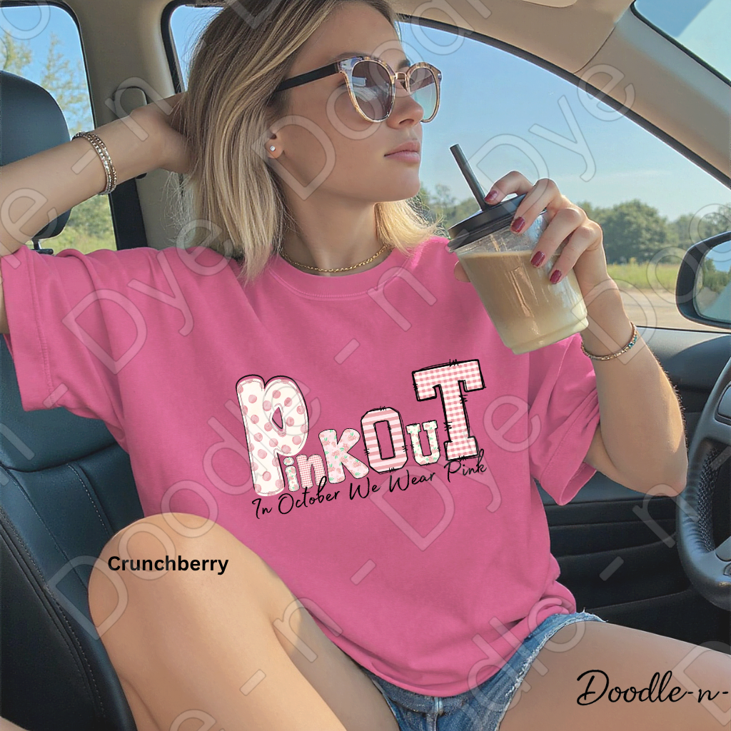 Pink Out – In October We Wear Pink | Original Breast Cancer Awareness Comfort Colors® T-Shirt | Pink Ribbon Survivor Support Tee