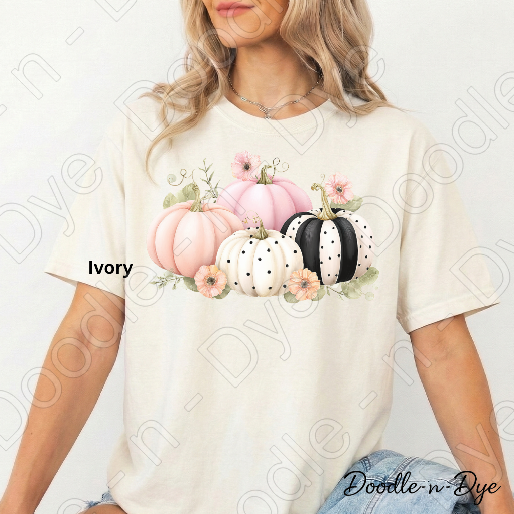 Shabby Chic Pumpkin Shirt, Pink Pumpkin Farmhouse Tee, Comfort Colors Fall Shirt, Cottagecore Pumpkin Shirt, Floral Autumn Graphic Tee