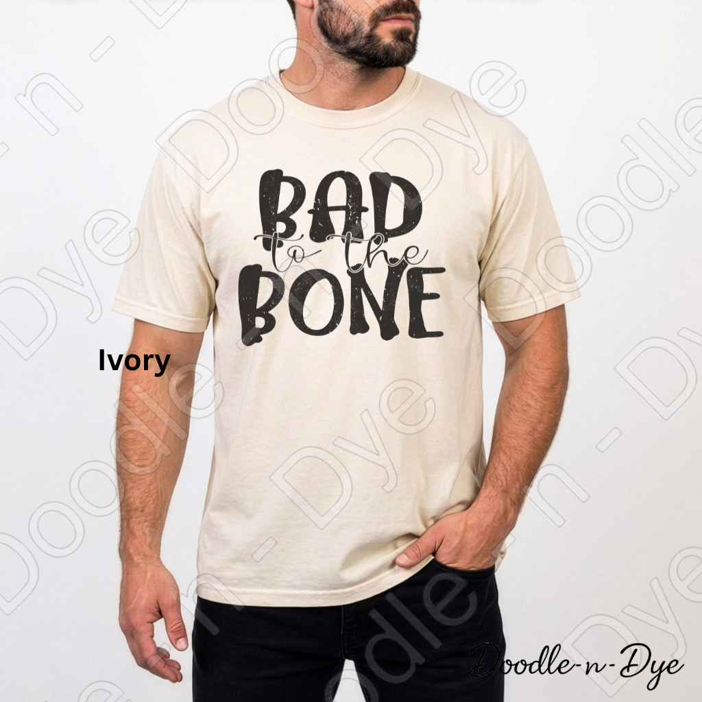 Bad to the Bone Halloween Shirt | Funny Skeleton Comfort Colors® T-Shirt | Cute Spooky Season Graphic Tee | Halloween Pun Unisex Shirt