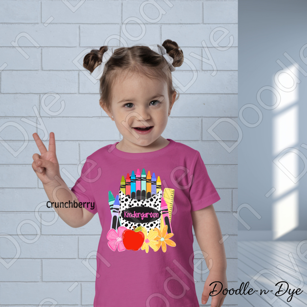 Kindergarten Youth Comfort Colors Tee, Back to School Kids Shirt, Cute Classroom Photo Outfit, Colorful Kindergarten Pocket Tee, Beginning of School Student Shirt