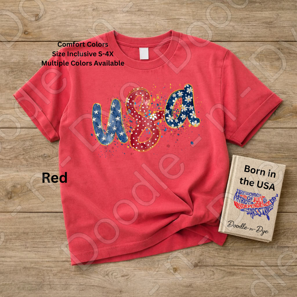 USA Fireworks Shirt – Patriotic Red White Blue Comfort Colors Tee - July 4th T-Shirt - Independence Day Tshirt