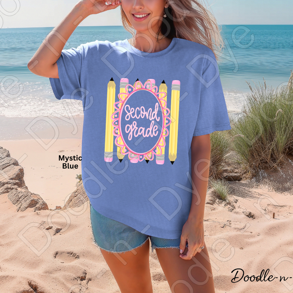 Second Grade Teacher Shirt, Second Grade Comfort Colors Teacher Tee, Grade Level Second Grade Teacher Shirt, Teacher Gift, Back to School Teacher Tee