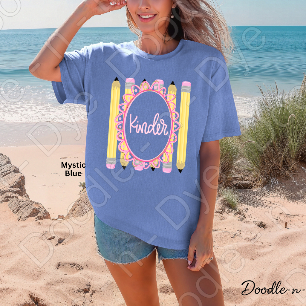 Kindergarten Teacher Shirt, Kindergarten Comfort Colors Teacher Tee, Grade Level Kindergarten Teacher Shirt, Teacher Gift, Back to School Teacher Tee