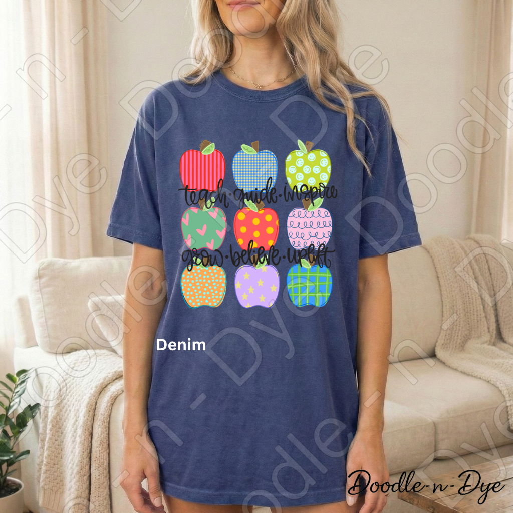 Inspirational Teacher Shirt, Teacher Apple Shirt, Comfort Colors Teacher Tee, Teacher Appreciation Gift, Motivational Teacher Shirt, Back to School Teacher Tee