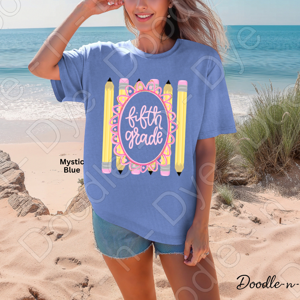 Fifth Grade Teacher Shirt, Fifth Grade Comfort Colors Teacher Tee, Grade Level Fifth Grade Teacher Shirt, Teacher Gift, Back to School Teacher Tee