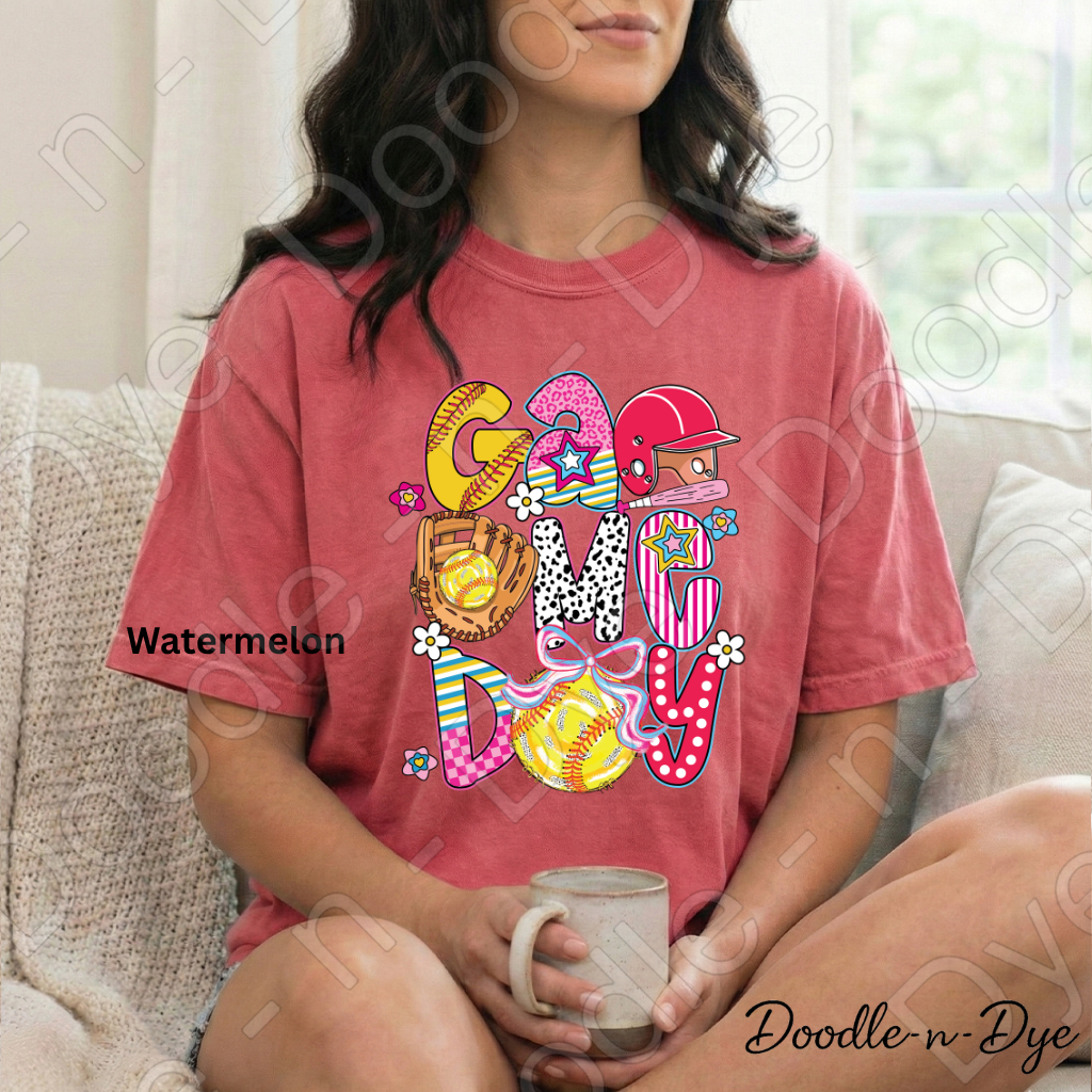 Game Day Softball Comfort Colors Tee, Game Day Tee for Mom, Game Day Shirt for Players, Gift for Mom, Gift for Her, Team Shirt