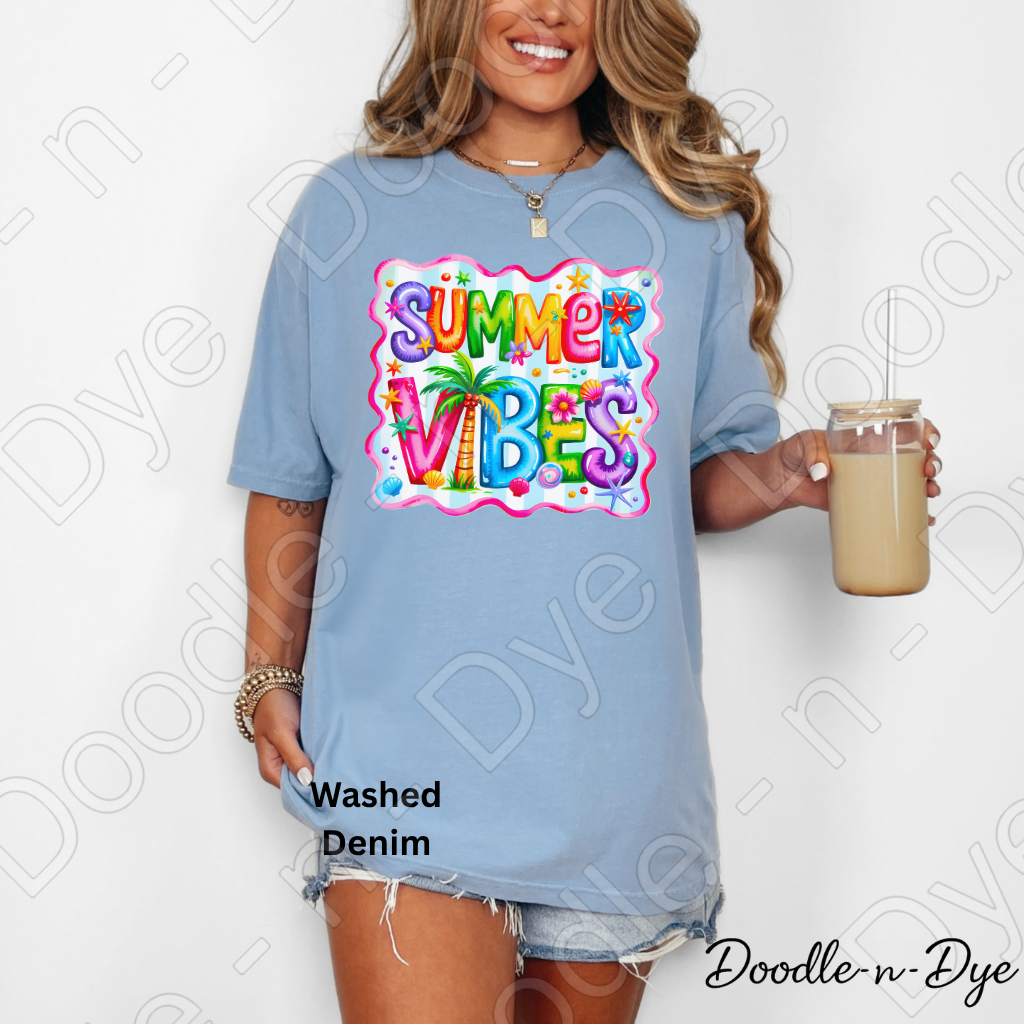 Summer Vibes Comfort Colors Tee, Teacher Summer Shirt, Tropical Summer Vibes Tee, Gift for Her