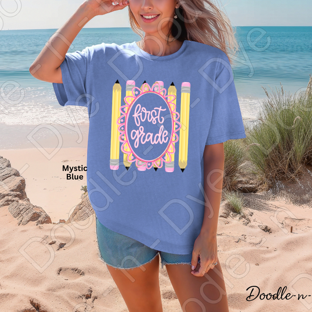 First Grade Teacher Shirt, First Grade Comfort Colors Teacher Tee, Grade Level First Grade Teacher Shirt, Teacher Gift, Back to School Teacher Tee