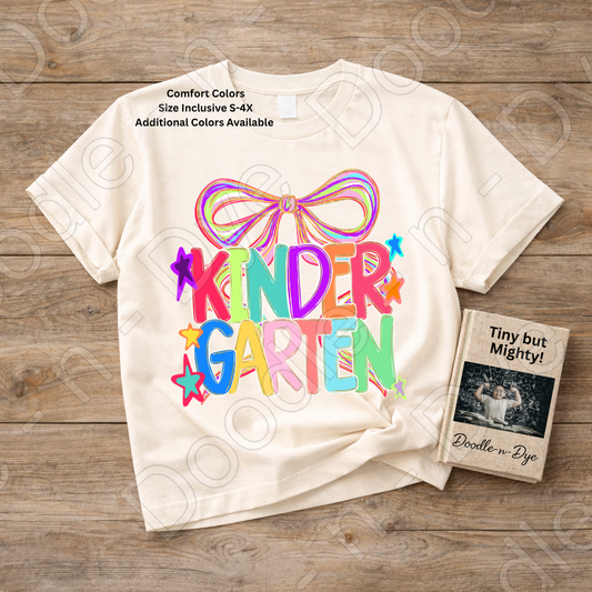 Kindergarten Teacher Coquette Bow Tee, Grade Level Comfort Colors Back to School Teacher Shirt
