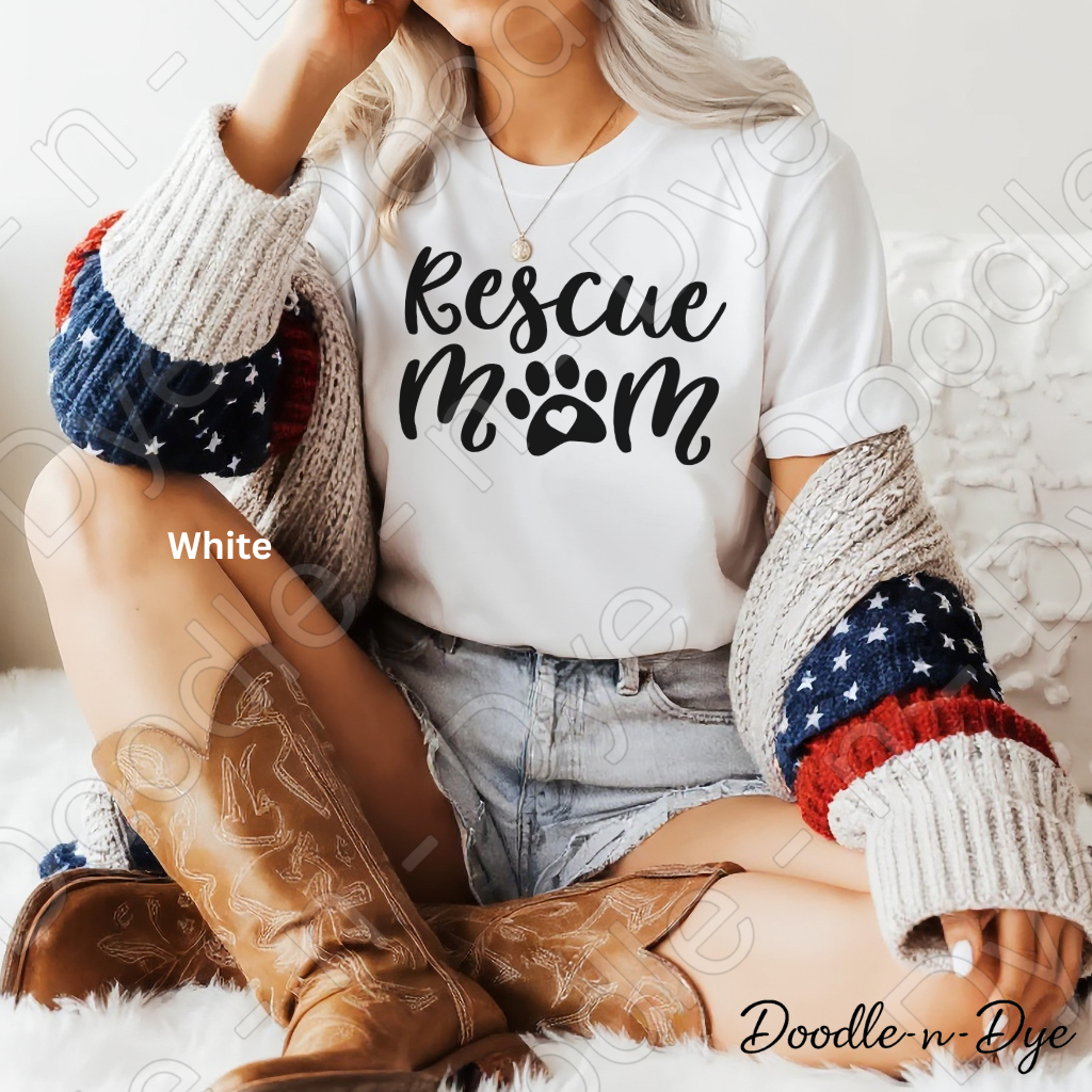 Rescue Mom Comfort Colors Tee, Animal Rescue Shirt, Animal Lover T-Shirt, Gift for Her