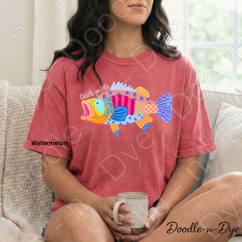 Catch Ya Later Fishing Shirt, Funny Fishing Tee, Comfort Colors Fishing Shirt, Last Day of School Teacher Tee, End of Year Teacher T-Shirt, Fisherman Gift Shirt, Lake Life Tee, Colorful Fish Graphic Tee, Gift for Teacher