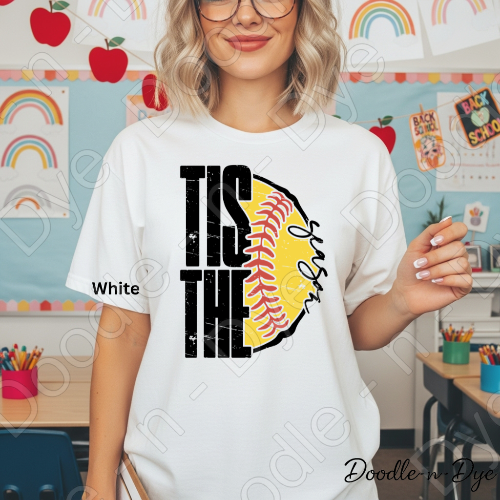 Tis the Season Softball Shirt, Comfort Colors Tee, Softball Season, Ballpark Mom Life, Gift for Her