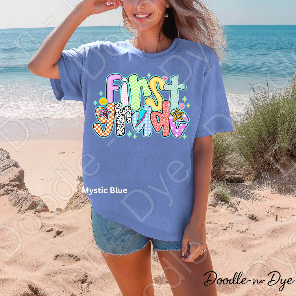 First Grade Teacher Shirt – Comfort Colors First Grade Tee, Back to School Elementary Teacher Apparel