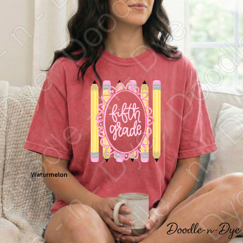 Fifth Grade Teacher Shirt, Fifth Grade Comfort Colors Teacher Tee, Grade Level Fifth Grade Teacher Shirt, Teacher Gift, Back to School Teacher Tee