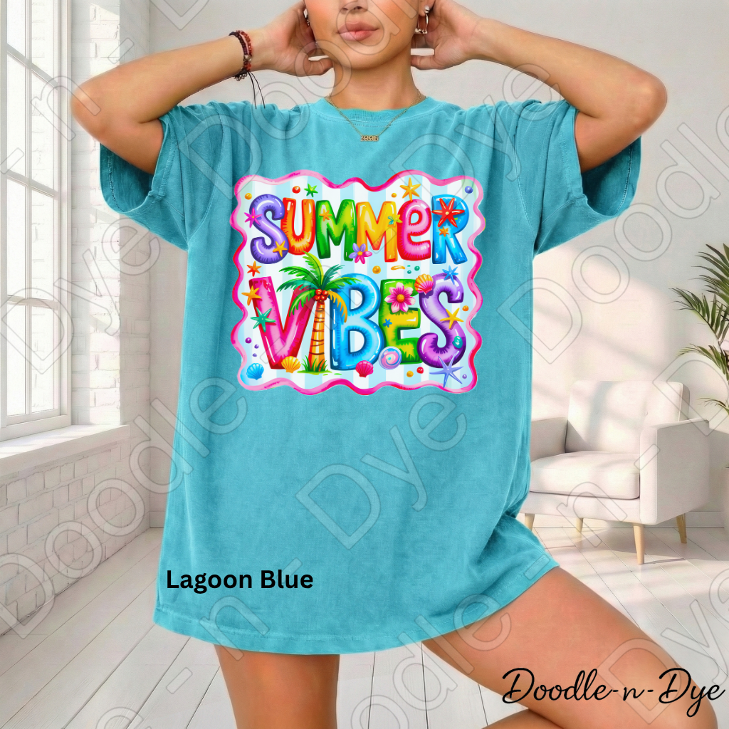 Summer Vibes Comfort Colors Tee, Teacher Summer Shirt, Tropical Summer Vibes Tee, Gift for Her