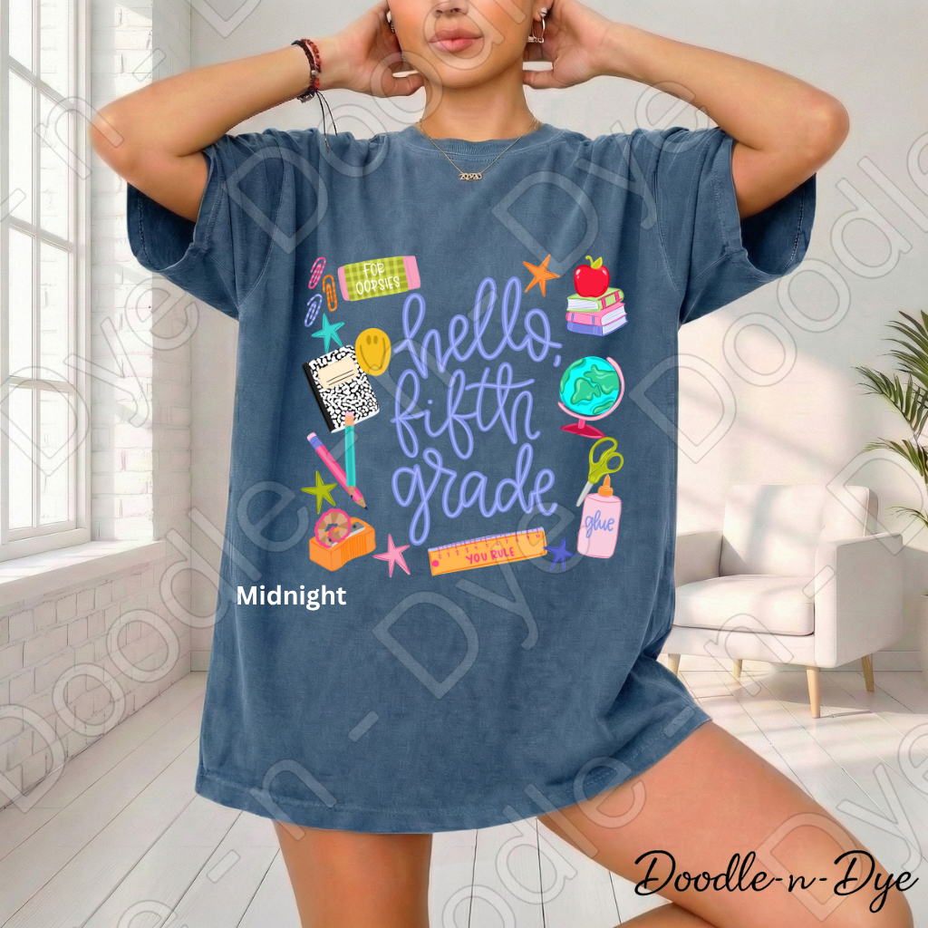 Hello Fifth Grade Teacher Shirt – Comfort Colors Back to School Fifth Grade Teacher Tee for Educators