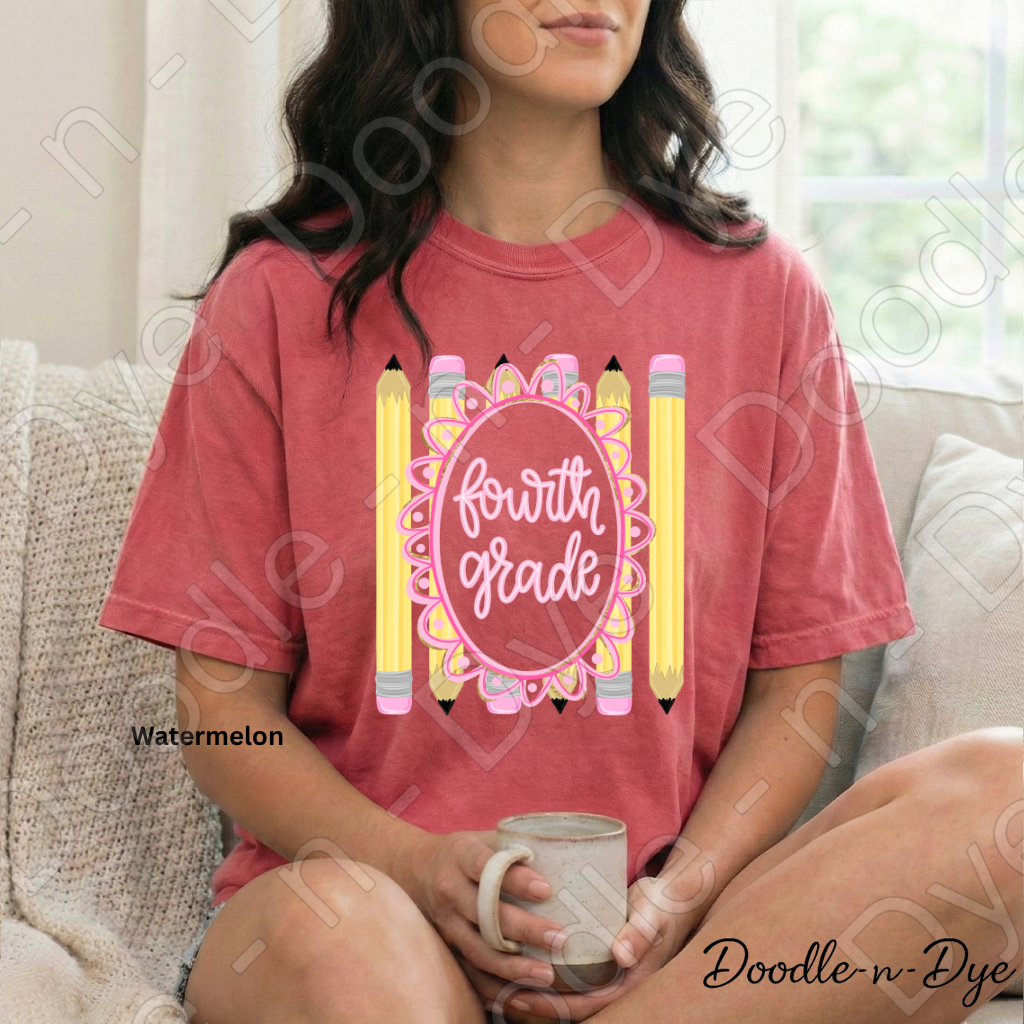 Fourth Grade Teacher Shirt, Fourth Grade Comfort Colors Teacher Tee, Grade Level Fourth Grade Teacher Shirt, Teacher Gift, Back to School Teacher Tee