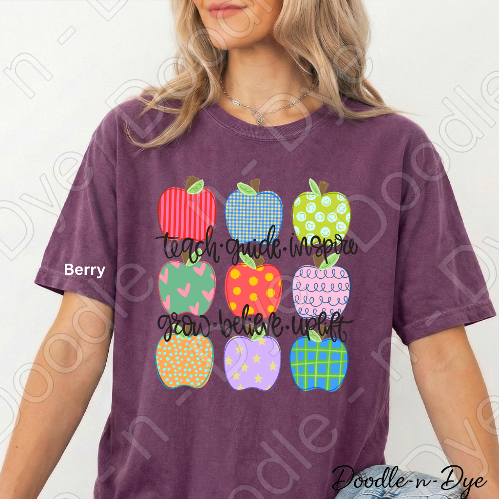 Inspirational Teacher Shirt, Teacher Apple Shirt, Comfort Colors Teacher Tee, Teacher Appreciation Gift, Motivational Teacher Shirt, Back to School Teacher Tee