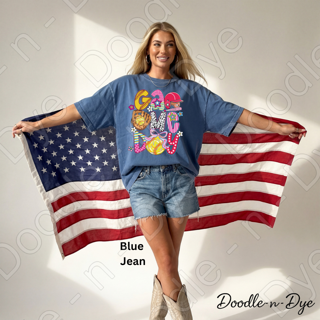 Game Day Softball Comfort Colors Tee, Game Day Tee for Mom, Game Day Shirt for Players, Gift for Mom, Gift for Her, Team Shirt
