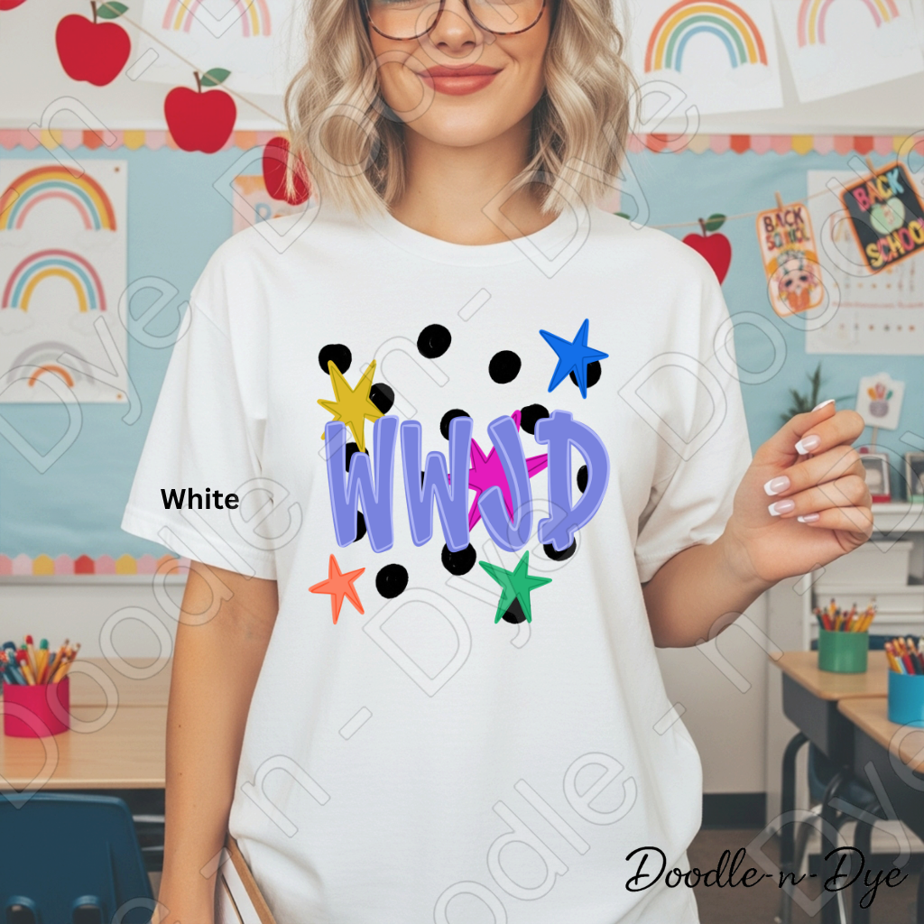 WWJD Shirt | Original Christian Comfort Colors Tee | What Would Jesus Do Graphic Shirt | Retro Faith Shirt | Colorful Christian Apparel