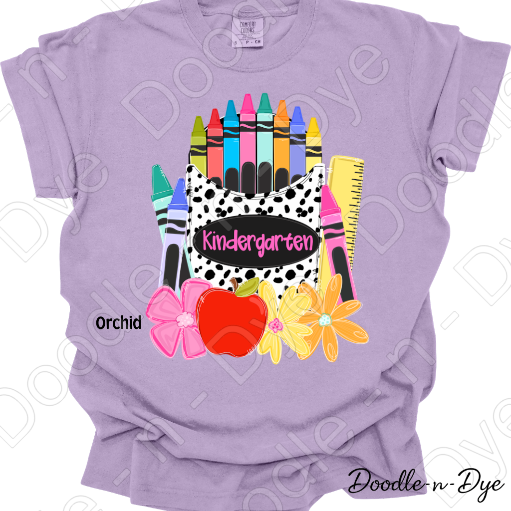Kindergarten Youth Comfort Colors Tee, Back to School Kids Shirt, Cute Classroom Photo Outfit, Colorful Kindergarten Pocket Tee, Beginning of School Student Shirt