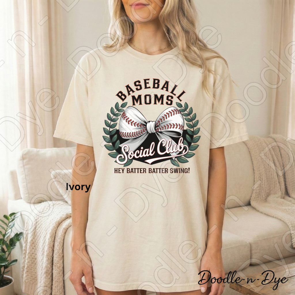 Baseball Moms Comfort Colors Tee, Moms Social Club Baseball Shirt, Hey Batter Batter Shirt, Baseball Moms Graphic, Baseball Moms Social Club T-Shirt